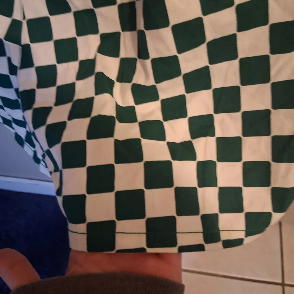 Wild Fable Checkered Green and White Women's Shorts - Picture 4 of 5